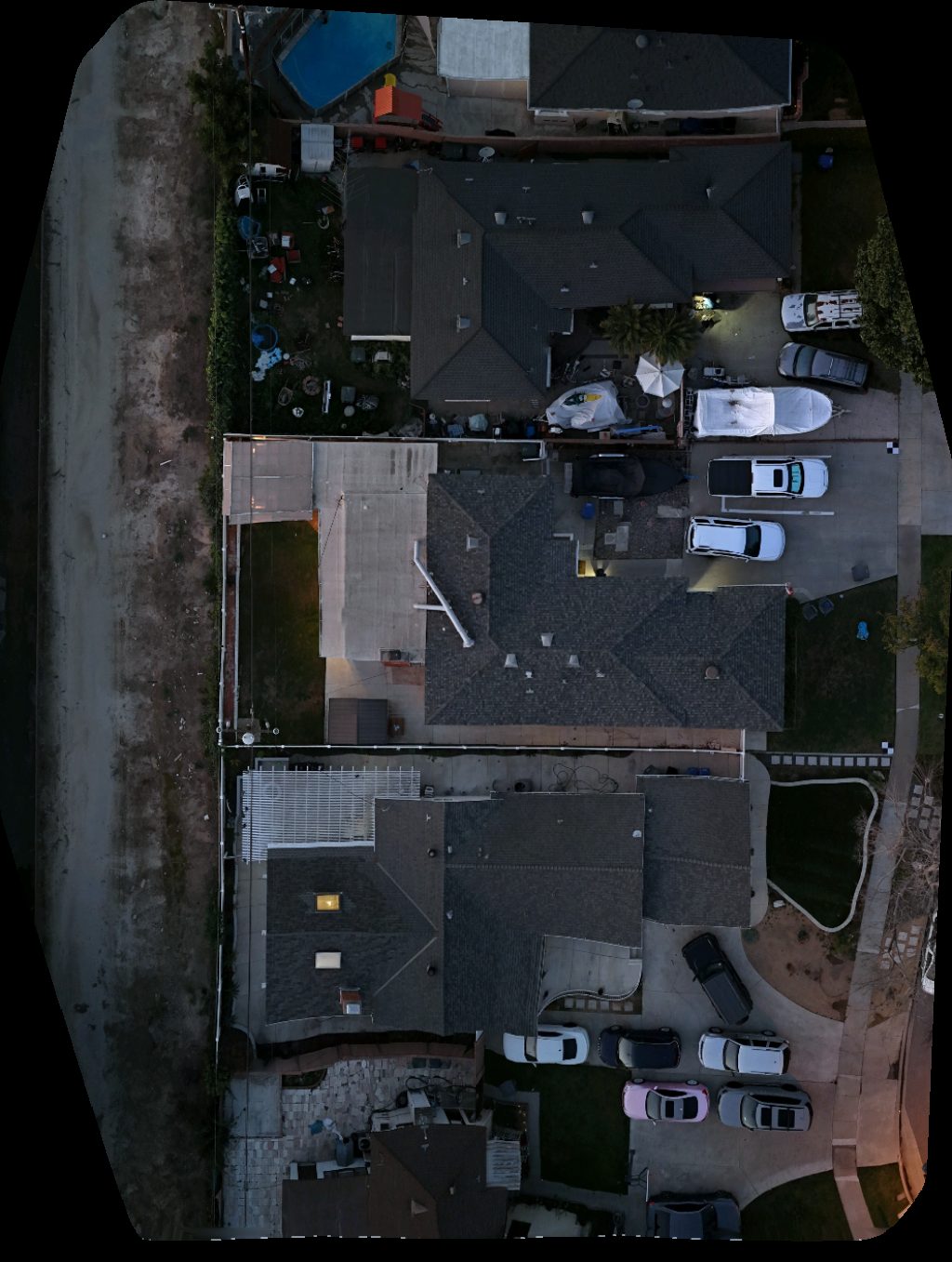 Drone map of Community Garden Brown s Exquisite Greens and Eggs in palo verde Aerial drone map in Lakewood, Ca, US