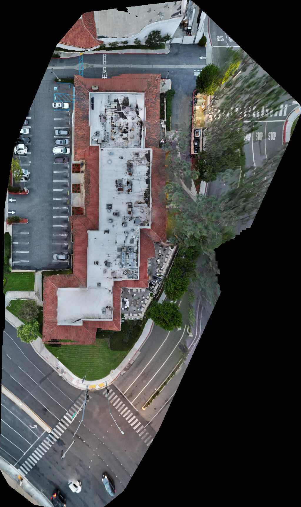 Drone map of East Coast Bagel Hiccups in Bixby Village Aerial drone map in Long Beach, Ca, US
