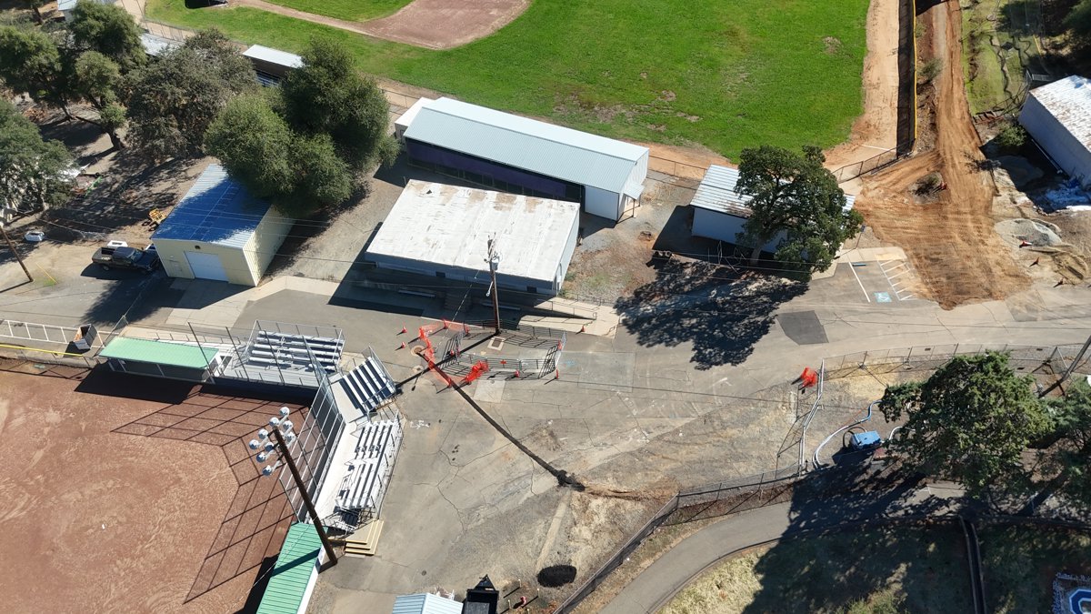 Drone 3d model of American Football Field Shasta High School Athletic in Sunset Aerial drone 3d model in Redding, Ca, US