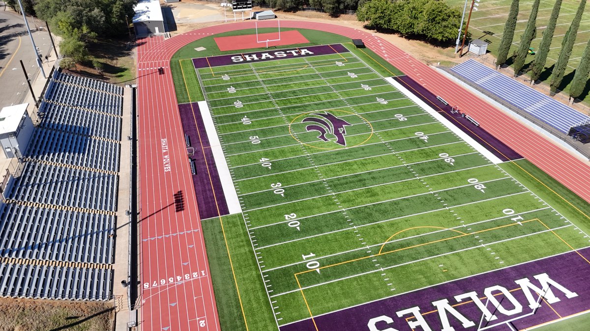 Drone 3d model of Shasta High School Athletic Field American Football in Sunset Aerial drone 3d model in Redding, Ca, US