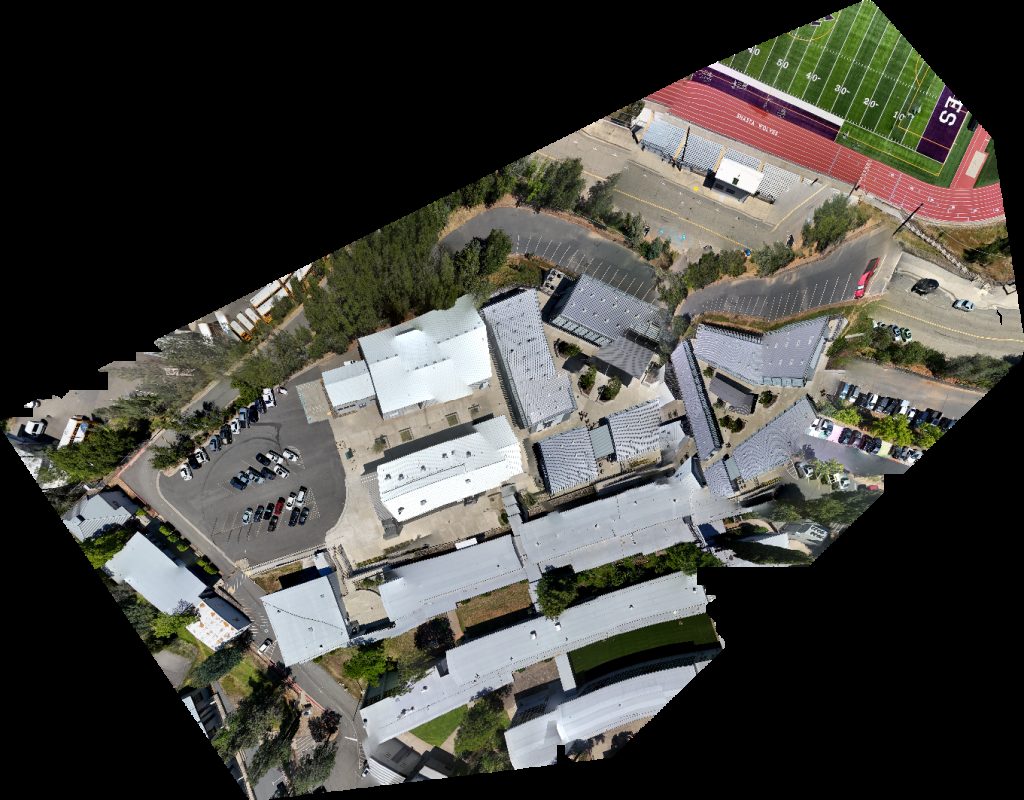 Drone map of Shasta High School Athletic Field in Sunset Aerial drone map in Redding, Ca, US