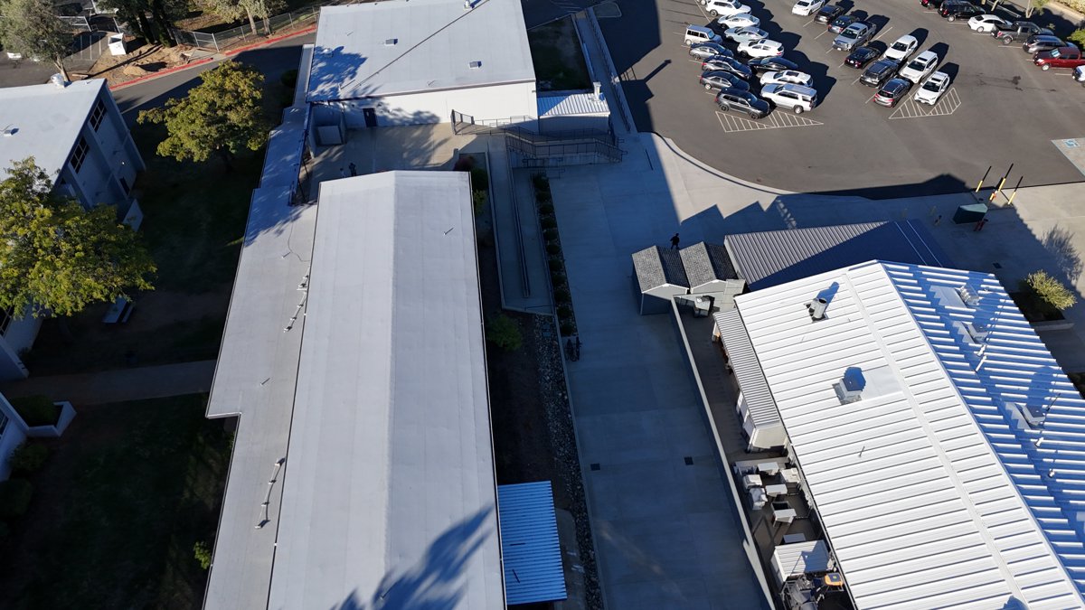 Drone 3d model of Shasta High School Youth Family Programs County Foster Care in Sunset Aerial drone 3d model in Redding, Ca, US