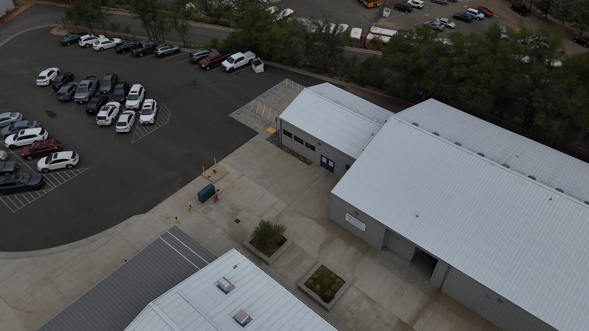 Drone 3d model of Shasta High School Youth Family Programs County Foster Care in Sunset Aerial drone 3d model in Redding, Ca, US