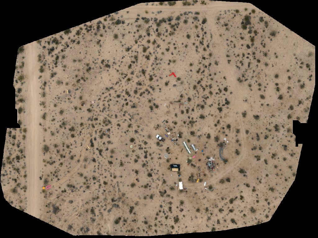 Drone map of Bonair Hideaway Tranquil Stay Secluded Pool Spa EV in jt village campground Aerial drone map in San Bernardino County, Ca, US