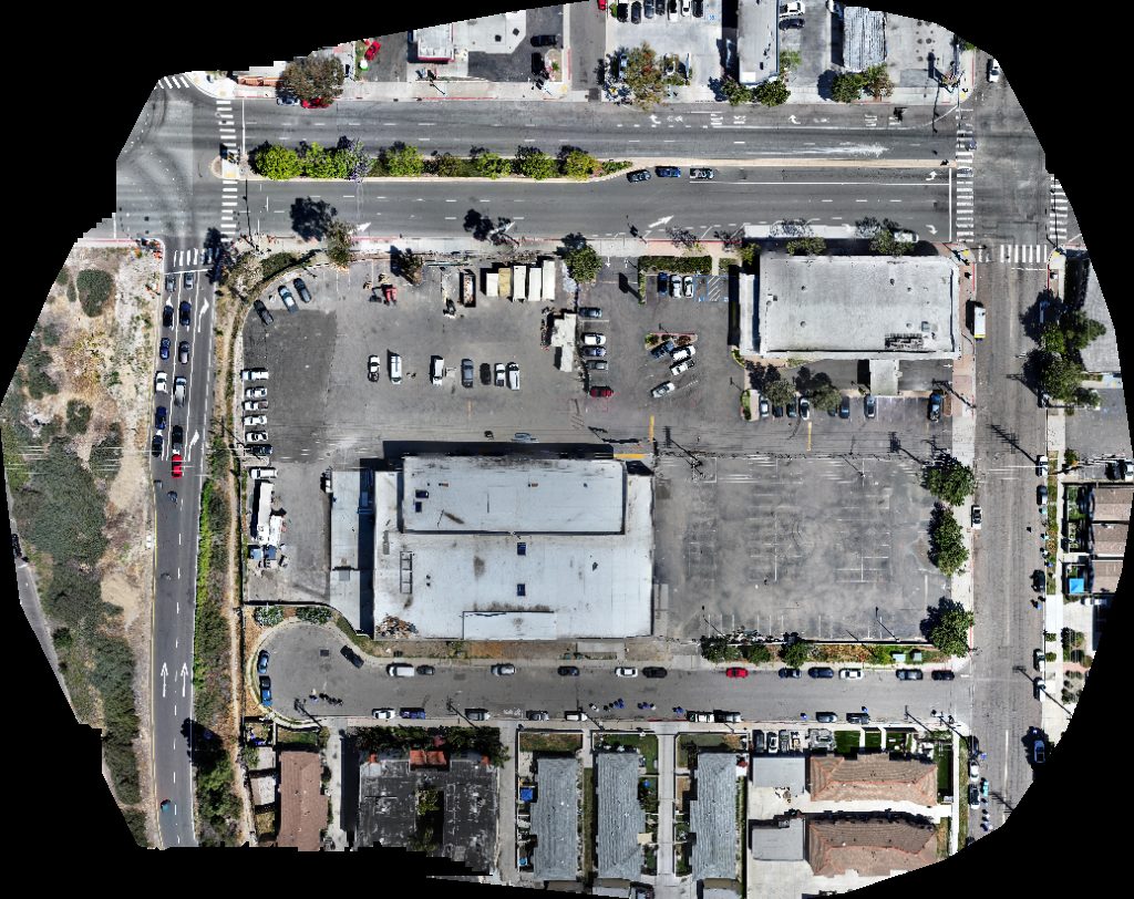 Drone map of Wells Fargo ATM Farmers Insurance Sara Gonzalez in City Heights Aerial drone map in San Diego, Ca, US