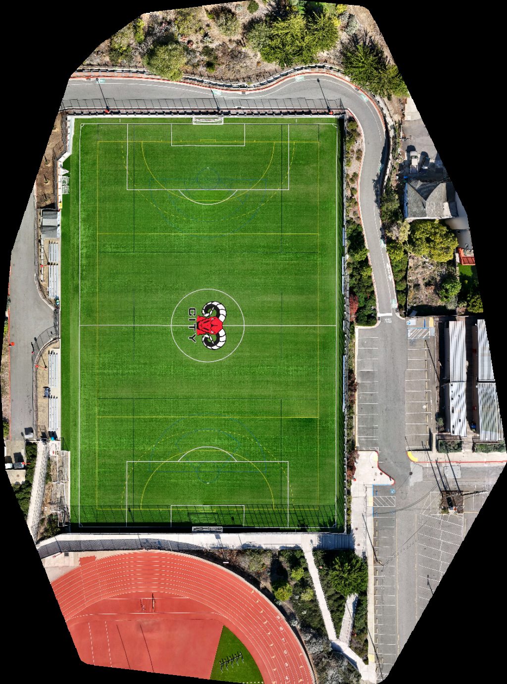 Drone map of CCSF Soccer Field Parking in Sunnyside Aerial drone map in San Francisco, Ca, US