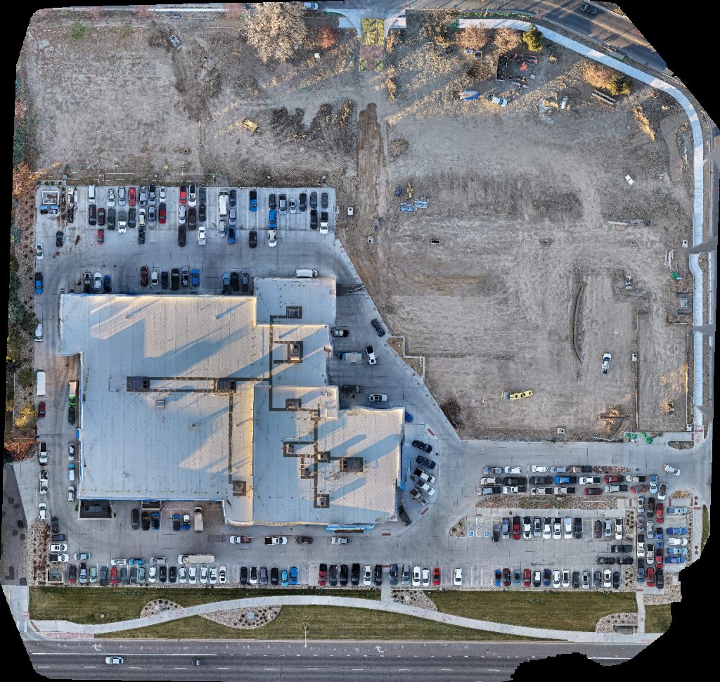 Drone map of Fowler Chevrolet ChargePoint Charging Station in w 120th ave Aerial drone map in Broomfield, Co, US