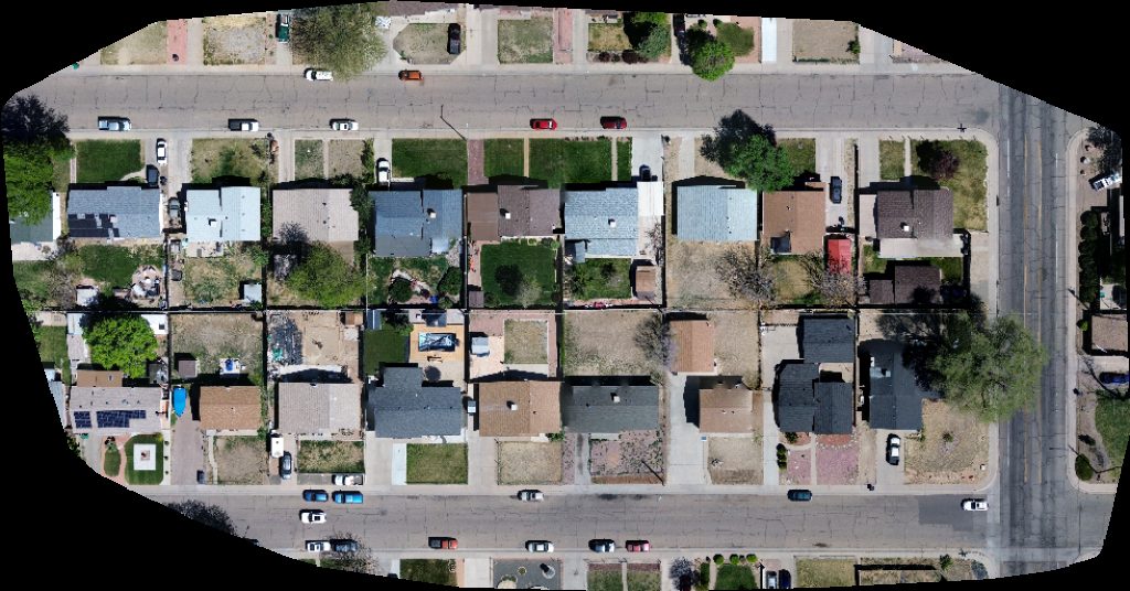 Drone map of Quiet Home w Pool Table 5 Mi to Downtown with in Highland Park Aerial drone map in Pueblo, Co, US
