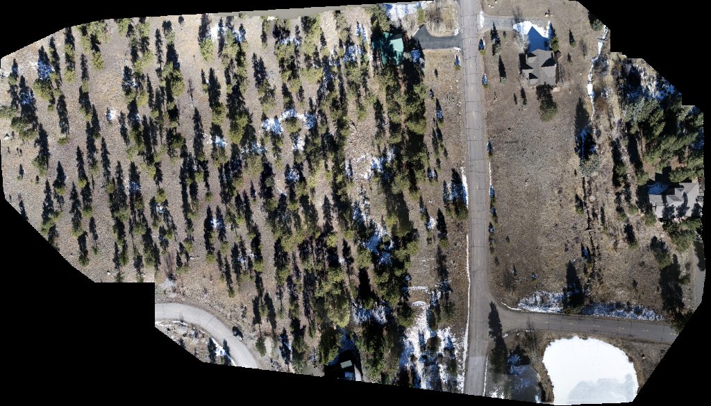 Drone map of The Dragonfly Main House in on the Aerial drone map in South Fork, Co, US
