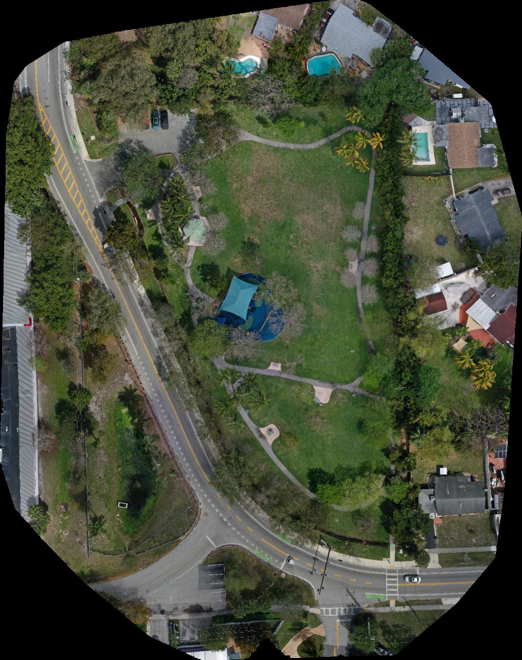 Drone map of Dr Elizabeth Hays Civic Park CubeSmart Self Storage in Sunset Aerial drone map in Fort Lauderdale, Fl, US