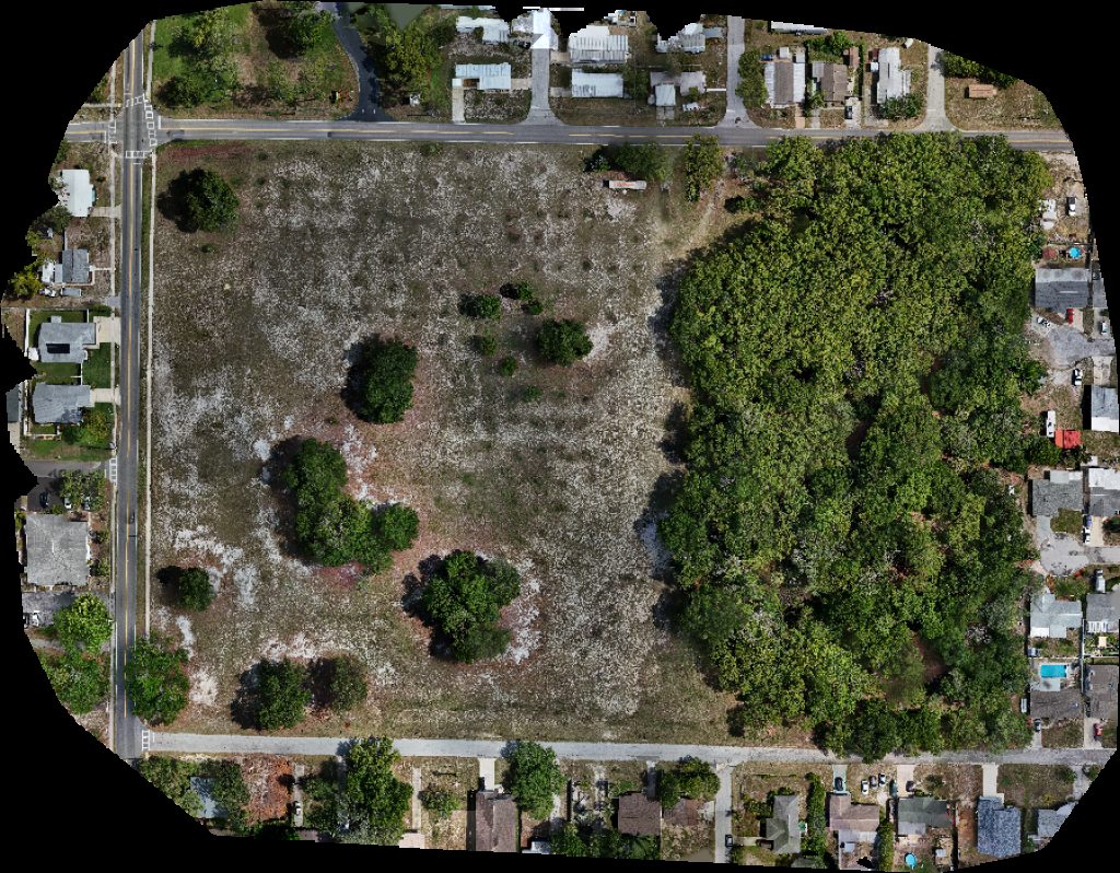 Drone map of Thomas B Dobies Funeral Home Congress St Chapel Far Beyond Rails in spacious home 3 Aerial drone map in New Port Richey, Fl, US