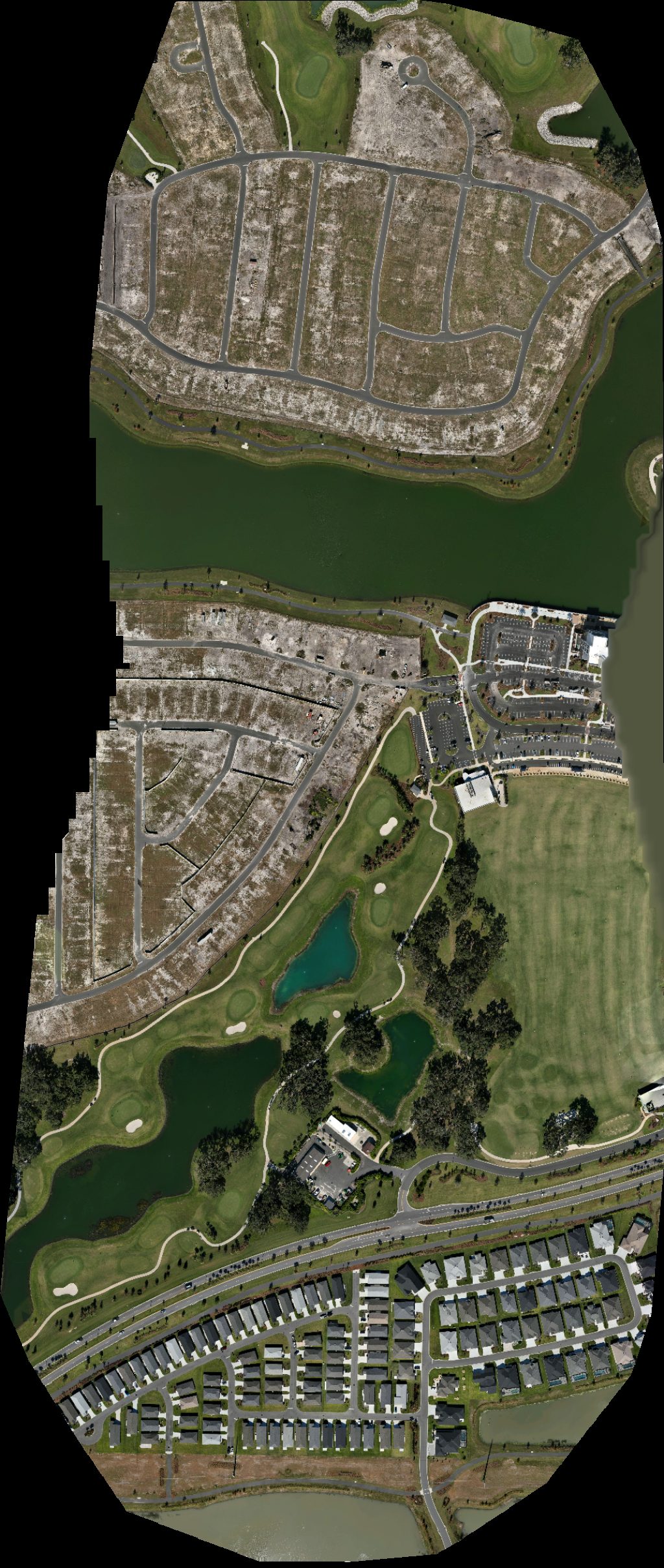 Drone map of Bellaire Executive Golf Course Central Lake Shop in the villages Aerial drone map in Sumterville, Fl, US