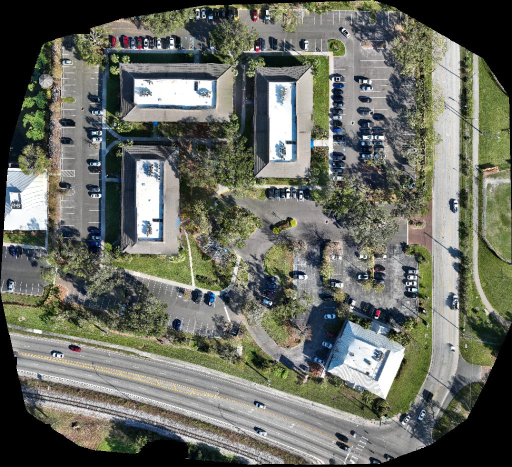 Drone map of TeamLogic IT Globe Life Liberty National Division Violand Agencies in travel systems Aerial drone map in Tampa, Fl, US