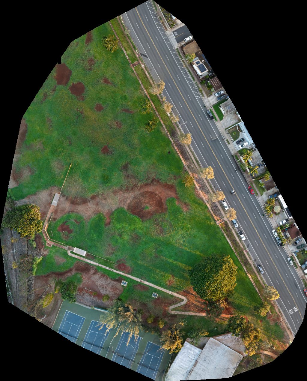 Drone map of Makakilo Ball Field Community Park in makakilo dr Aerial drone map in Kapolei, Hi, US