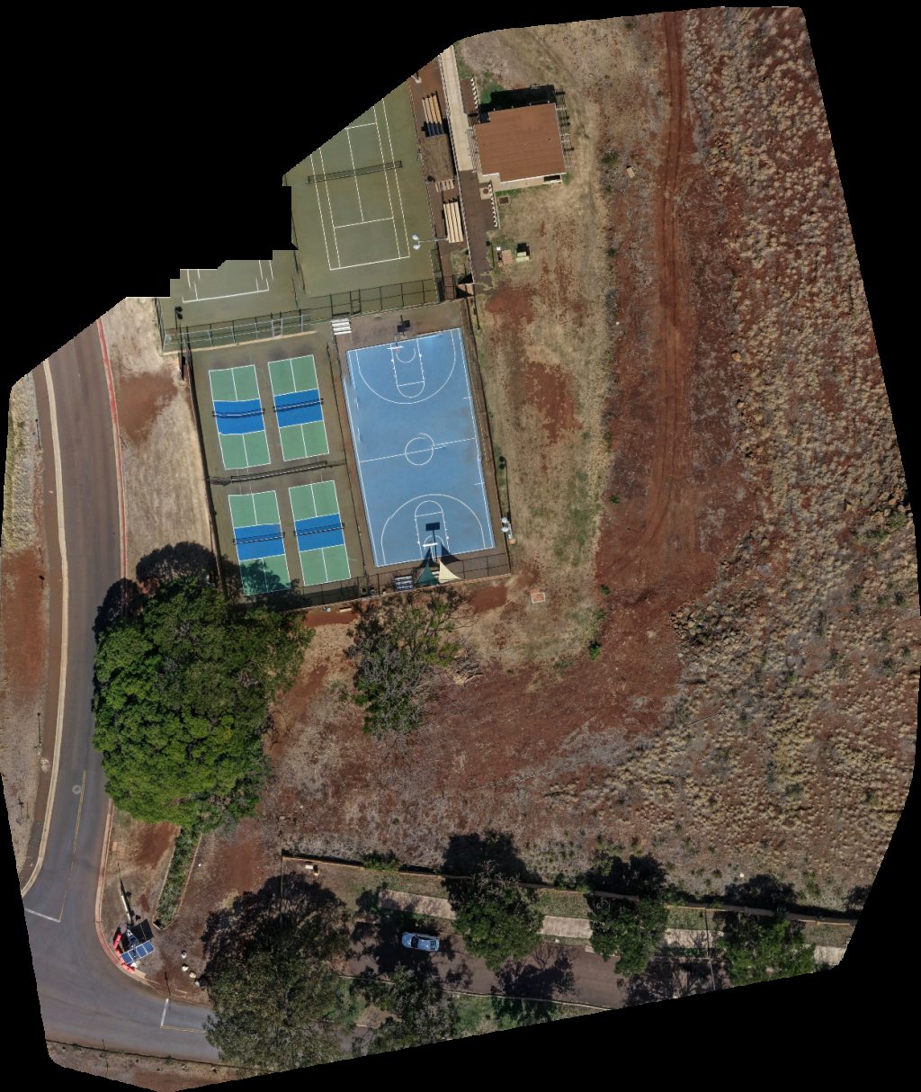 Drone map of Tennis Court United States Postal Service Aerial drone map in Lahaina, Hi, US
