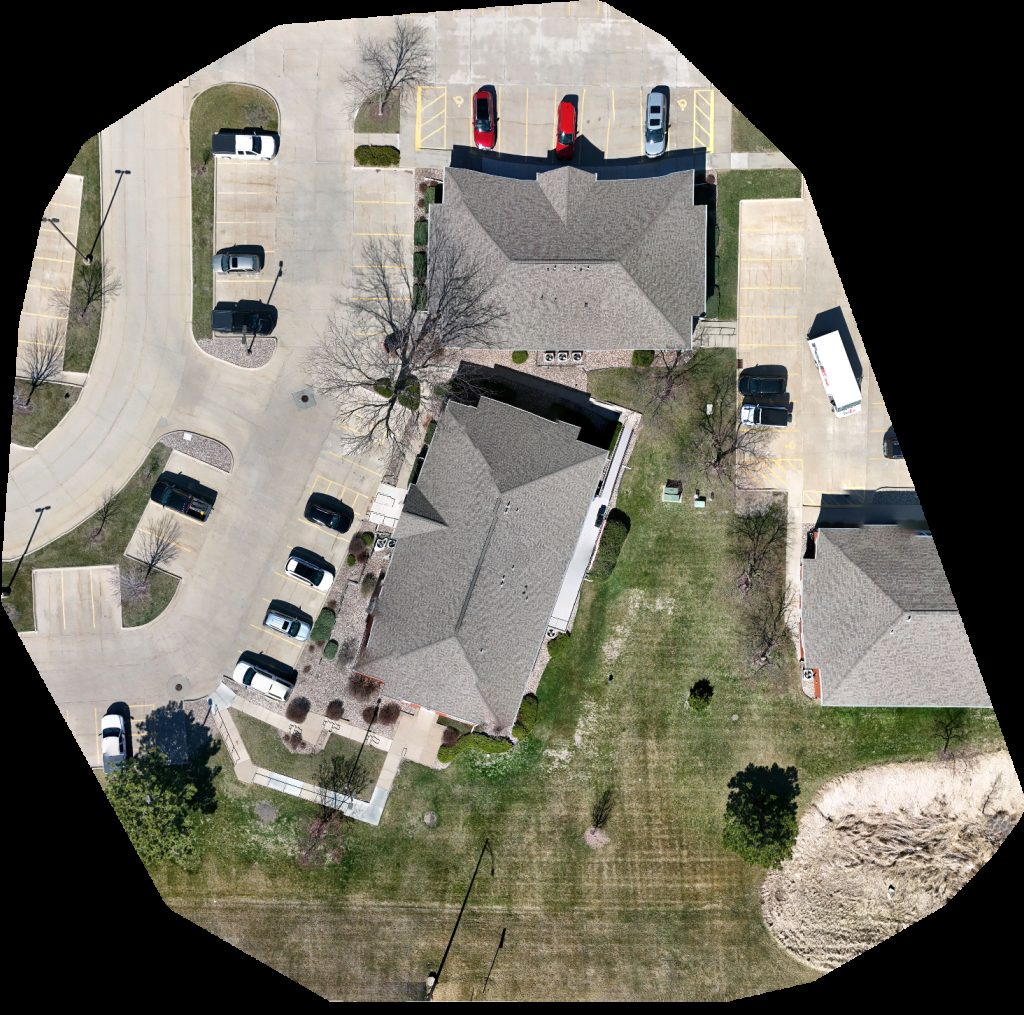 Drone map of Rhij Aesthetics LLC Eells Tronvold Law Offices in Noelridge Park Aerial drone map in Cedar Rapids, Ia, US