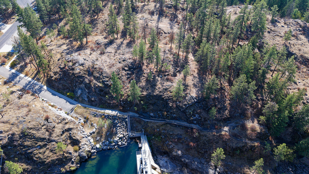 Drone 3d model of South Dam Trailhead Event Center Aerial drone 3d model in Post Falls, Id, US