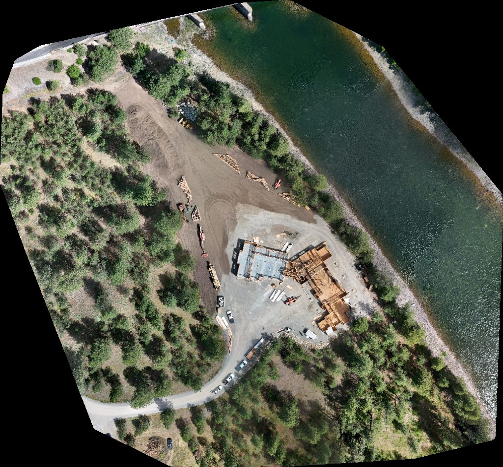 Thumbnail preview for Drone Map of Scanlon Airport 15Id Washington State Line Sign in Post Falls, Idaho, United States