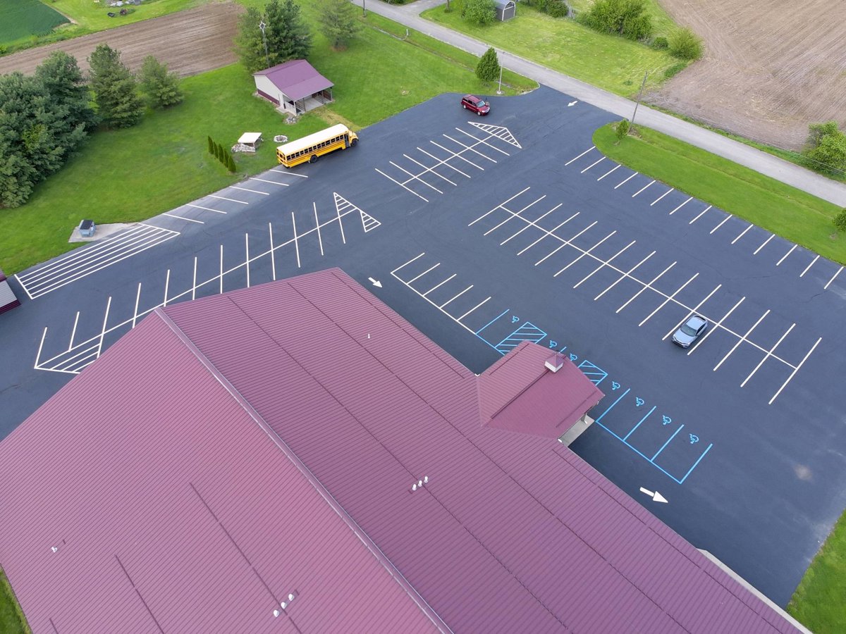 Drone 3d model of New Point Christian Church imi Concrete in new point Aerial drone 3d model in Greensburg, In, US