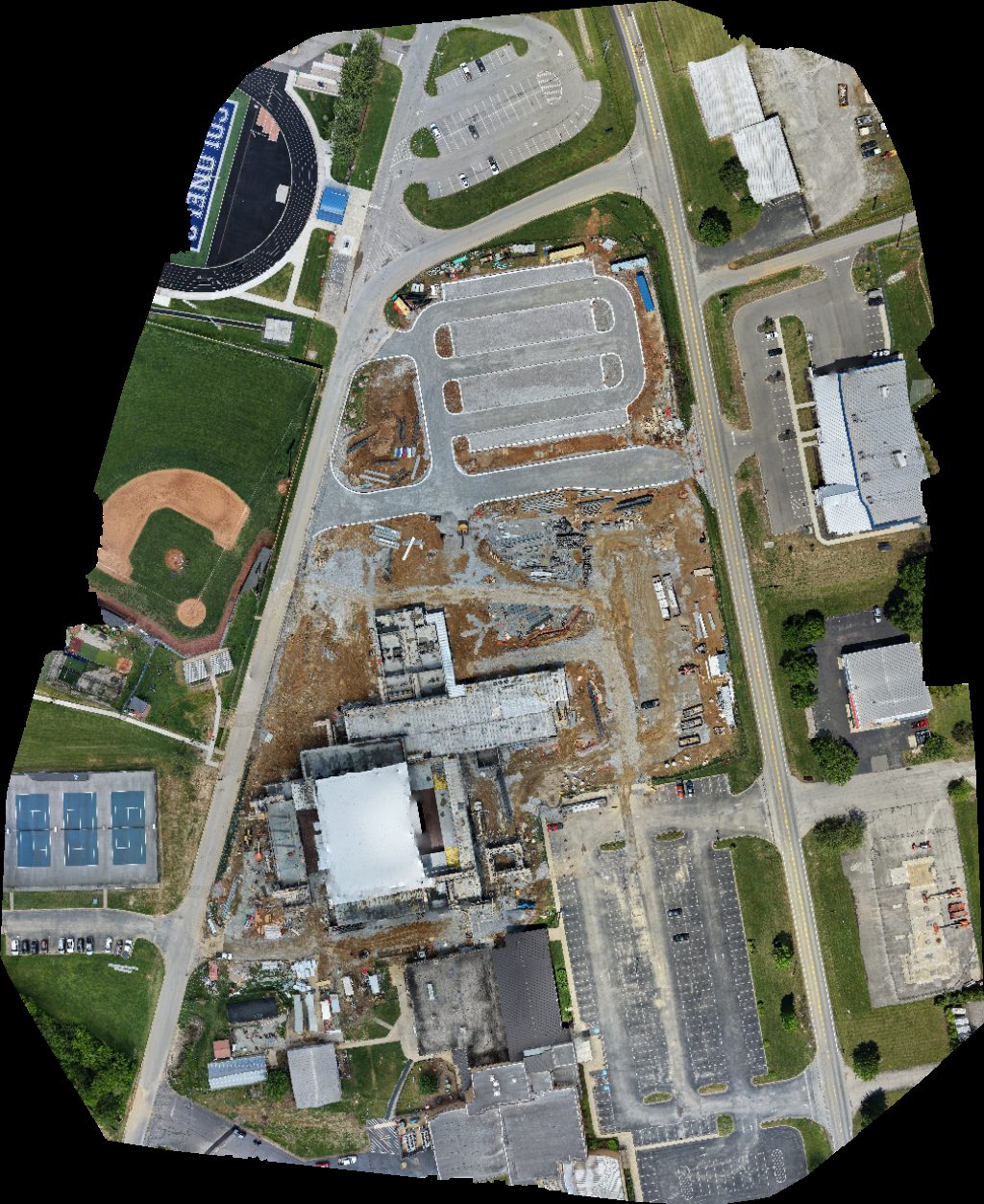 Drone map of Oldham County Animal Control Buckner High School in oldham county Aerial drone map in La Grange, Ky, US