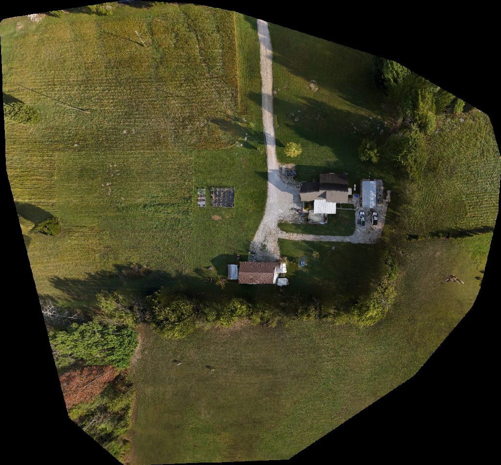 Drone map of D A Automotive White Welding in logan aluminum gate Aerial drone map in Lewisburg, Ky, US