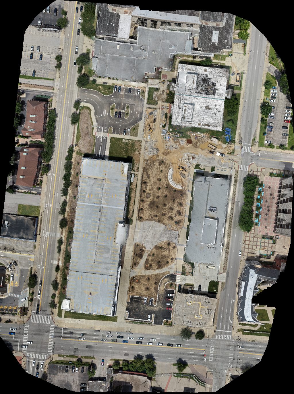 Drone map of Learning Resources Center Jefferson Community Technical College Smith Library in Downtown Aerial drone map in Louisville, Ky, US