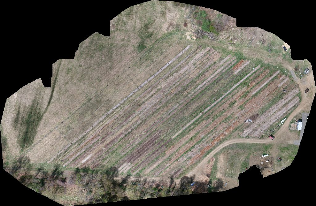 Drone map of Yellowbud Farm Wild Bramble in four star farms Aerial drone map in Northfield, Ma, US