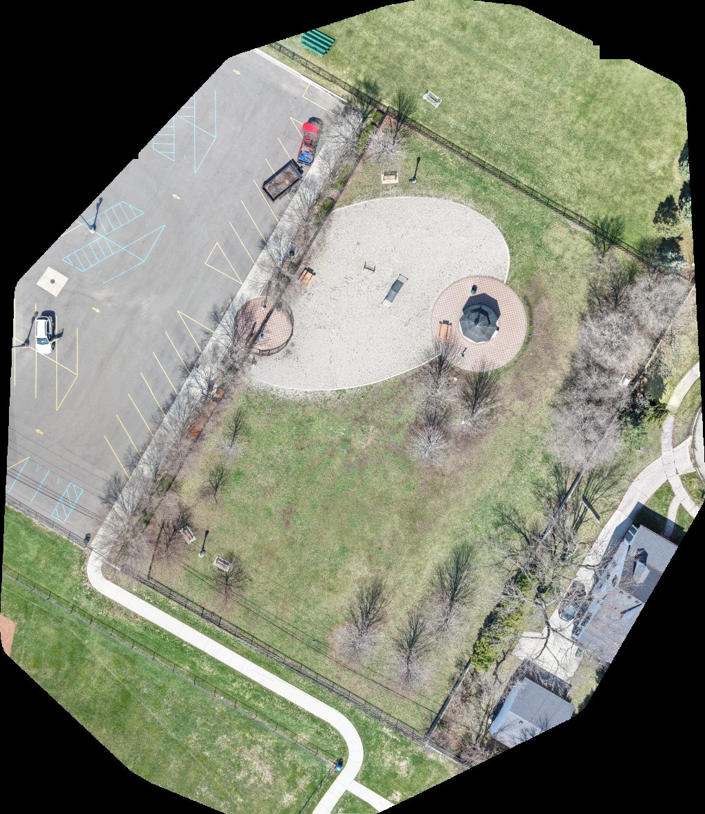 Drone map of Dog Park Mack and Moross Soccer Field in moross chalfonte Aerial drone map in Grosse Pointe Farms, Mi, US