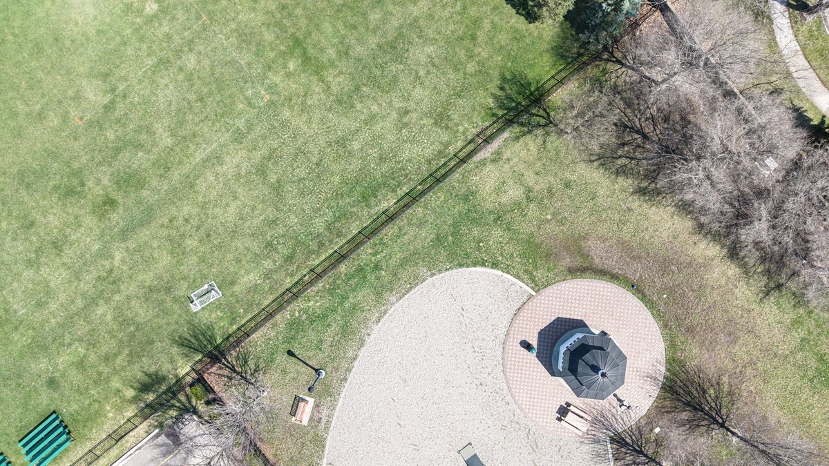 Drone 3d model of Dog Park Mack and Moross Soccer Field in moross chalfonte Aerial drone 3d model in Grosse Pointe Farms, Mi, US