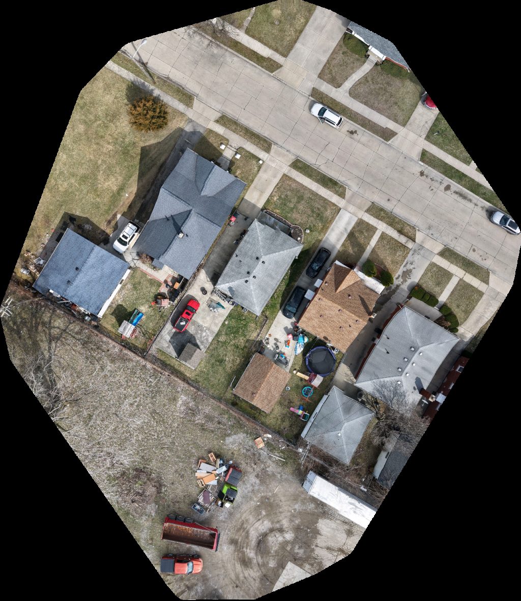 Drone map of 123 Signs Wraps Metro by T Mobile in amazing real estate Aerial drone map in Roseville, Mi, US