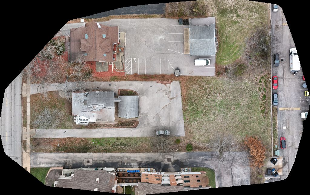 Drone map of Veraldi Thomas DDS Pediatric Dental Orthodontic in edward jones financial Aerial drone map in Kirkwood, Mo, US