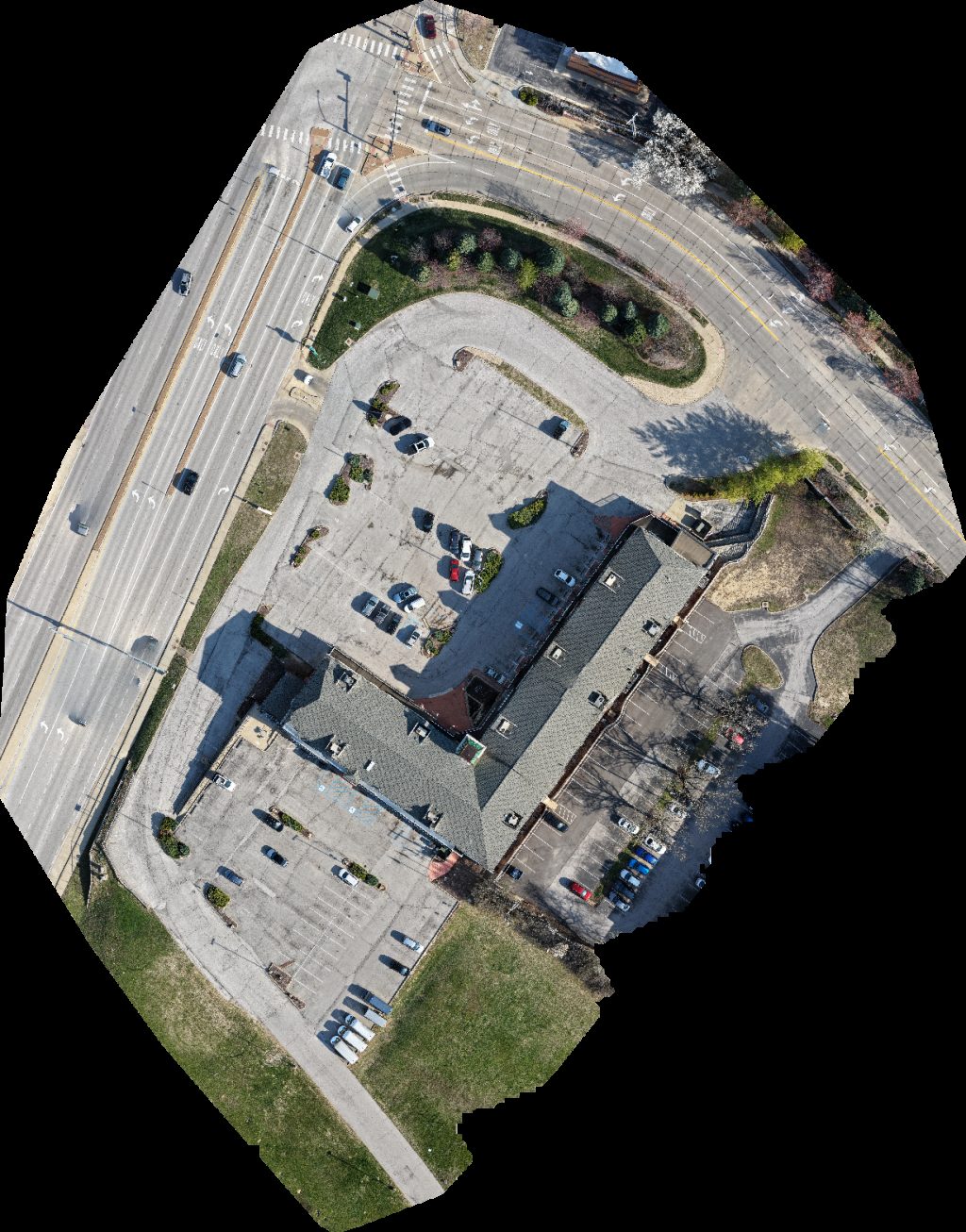 Drone map of Brazil Market Sherwin Williams Paint Store in home health Aerial drone map in Saint Charles, Mo, US