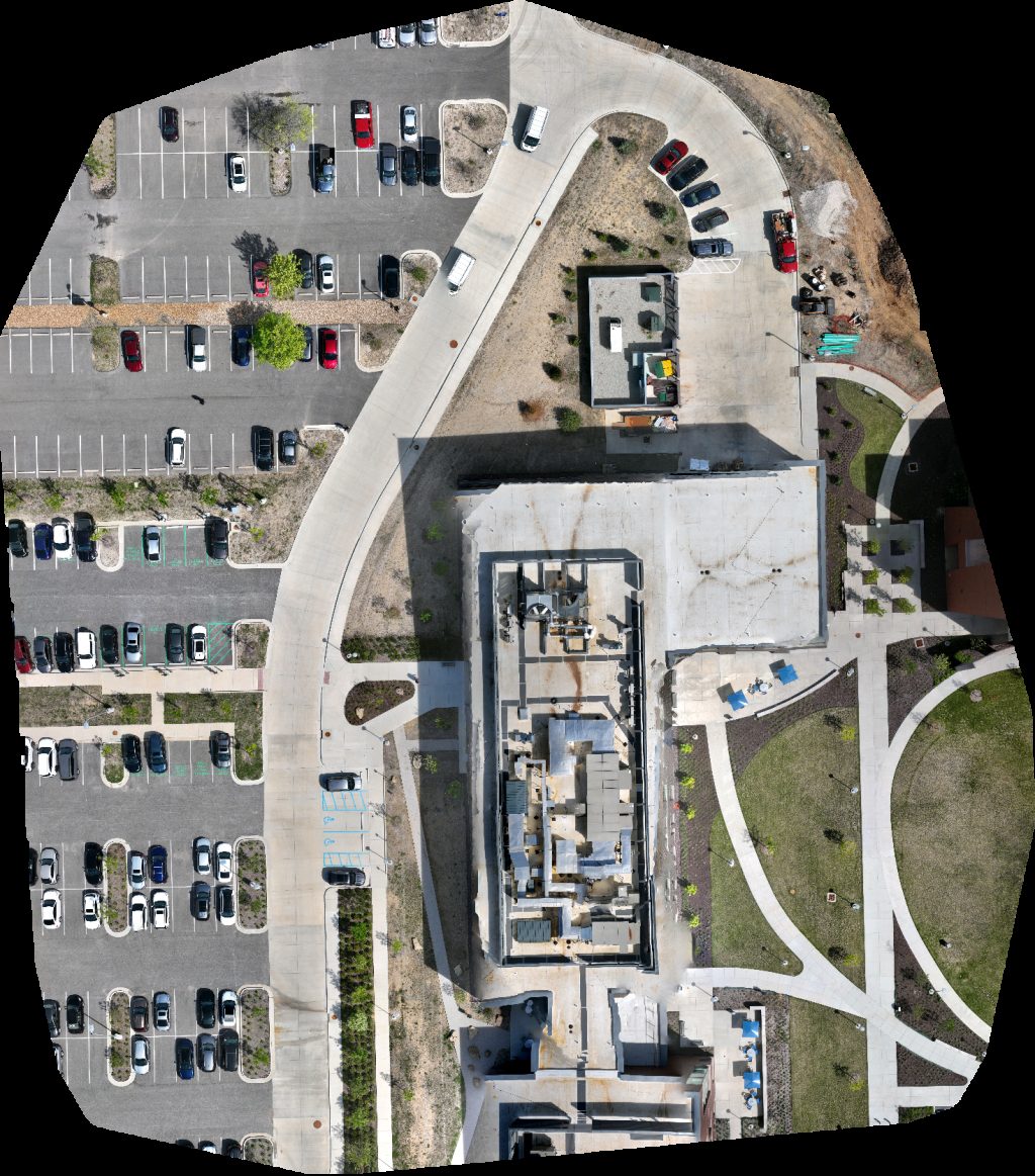Drone map of St Louis Community College Espen Charging Station in Grover Aerial drone map in Wildwood, Mo, US