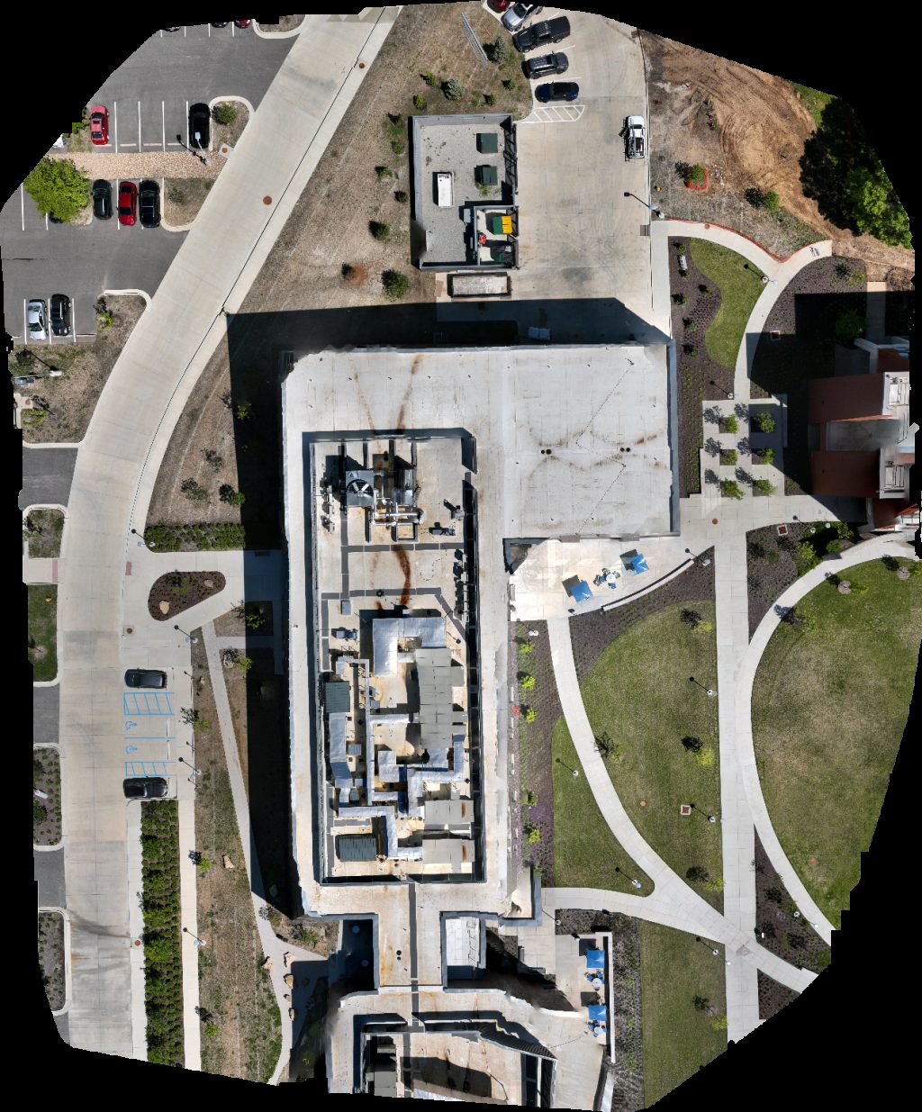 Drone map of St Louis Community College Espen Charging Station in Grover Aerial drone map in Wildwood, Mo, US
