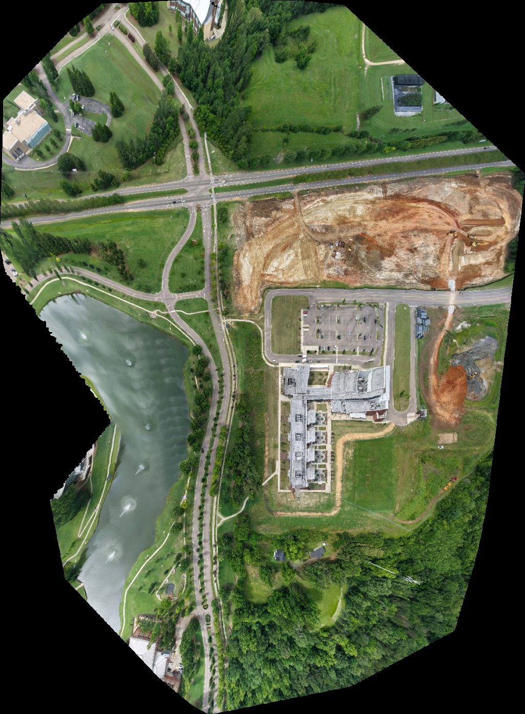 Drone map of Partnership Middle School Fastenal Fulfillment Center in mississippi state Aerial drone map in Starkville, Ms, US