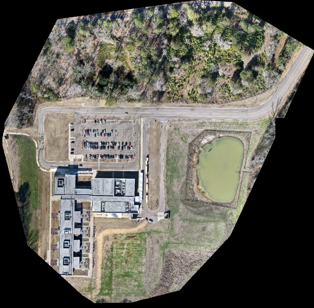 Drone map of Partnership Middle School Motor Pool in mississippi state Aerial drone map in Starkville, Ms, US