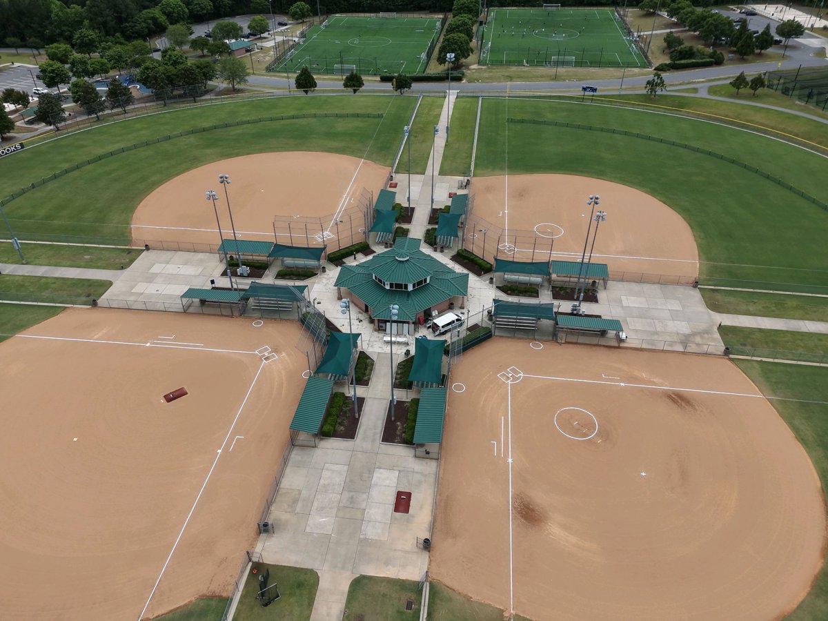 Drone 3d model of Field 5 Thomas Brooks Baseball Softball Fields in thomas brooks Aerial drone 3d model in Cary, Nc, US