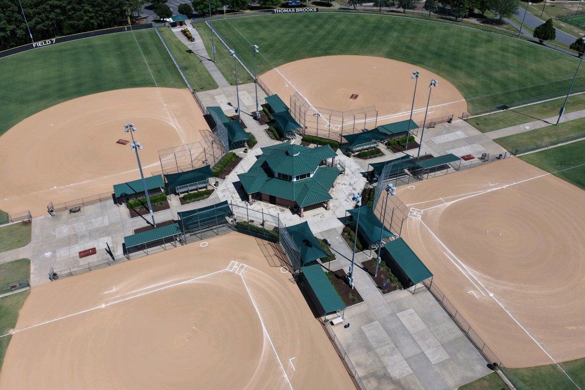 Drone 3d model of Field 7 Thomas Brooks Baseball Softball Fields in thomas brooks Aerial drone 3d model in Cary, Nc, US
