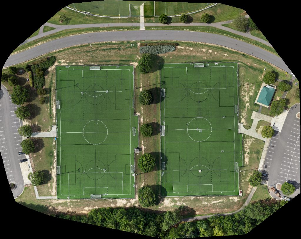 Thumbnail preview for Drone Map of Soccer Field 1 Thomas Brooks Cricket Nets Batting Cage in Cary, North Carolina, United States