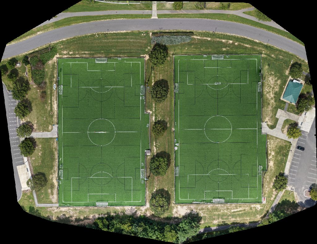 Drone map of Soccer Field 2 1 in thomas brooks Aerial drone map in Cary, Nc, US