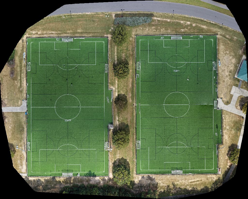 Drone map of Soccer Field 2 1 in thomas brooks Aerial drone map in Cary, Nc, US