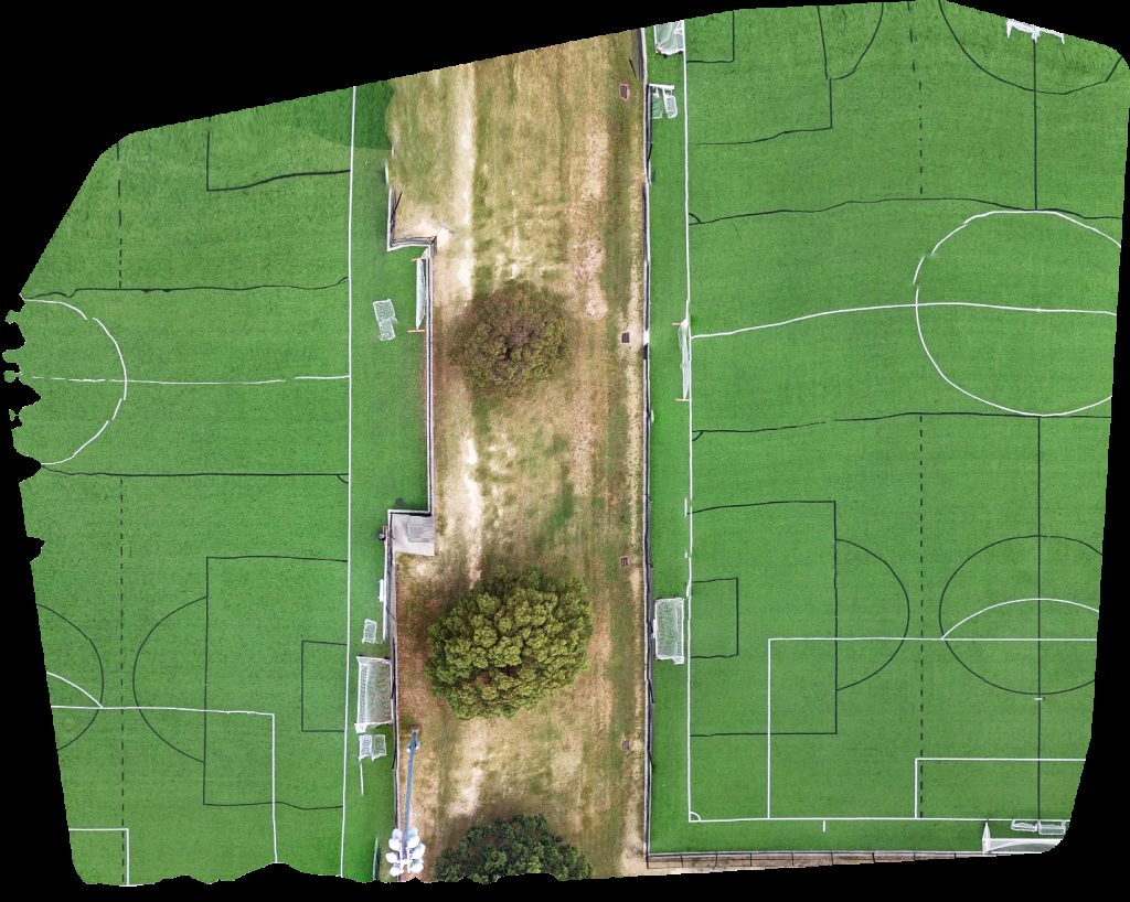 Drone map of Soccer Field 2 1 in thomas brooks Aerial drone map in Cary, Nc, US
