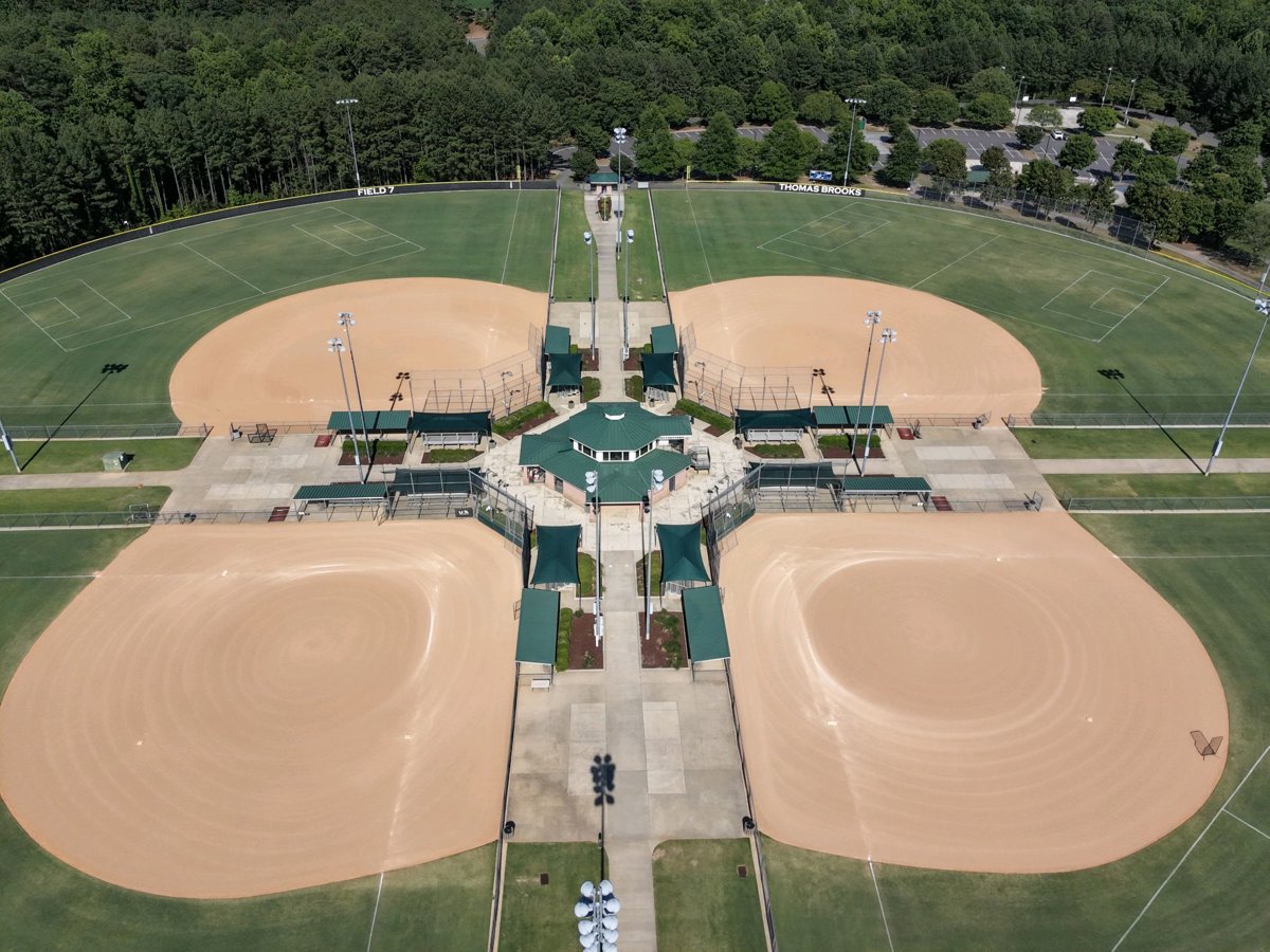Drone 3d model of Thomas Brooks Baseball Softball Fields Field 5 in thomas brooks Aerial drone 3d model in Cary, Nc, US