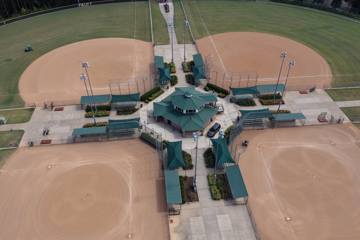 Drone 3d model of Thomas Brooks Baseball Softball Fields Field 6 in thomas brooks Aerial drone 3d model in Cary, Nc, US