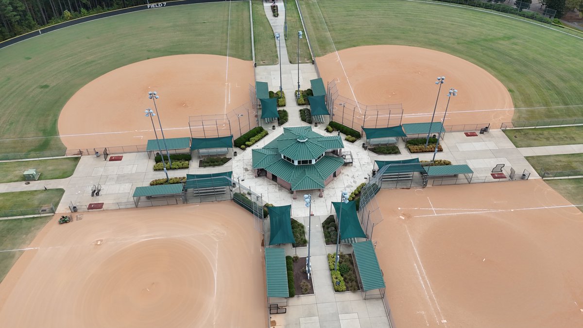 Drone 3d model of Thomas Brooks Baseball Softball Fields Field 6 in thomas brooks Aerial drone 3d model in Cary, Nc, US