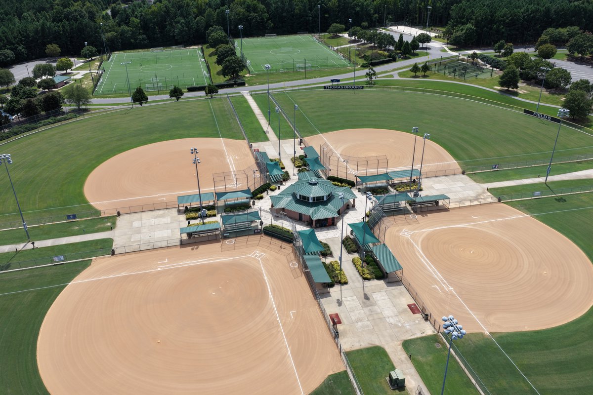 Drone 3d model of Thomas Brooks Baseball Softball Fields Field 8 in thomas brooks Aerial drone 3d model in Cary, Nc, US