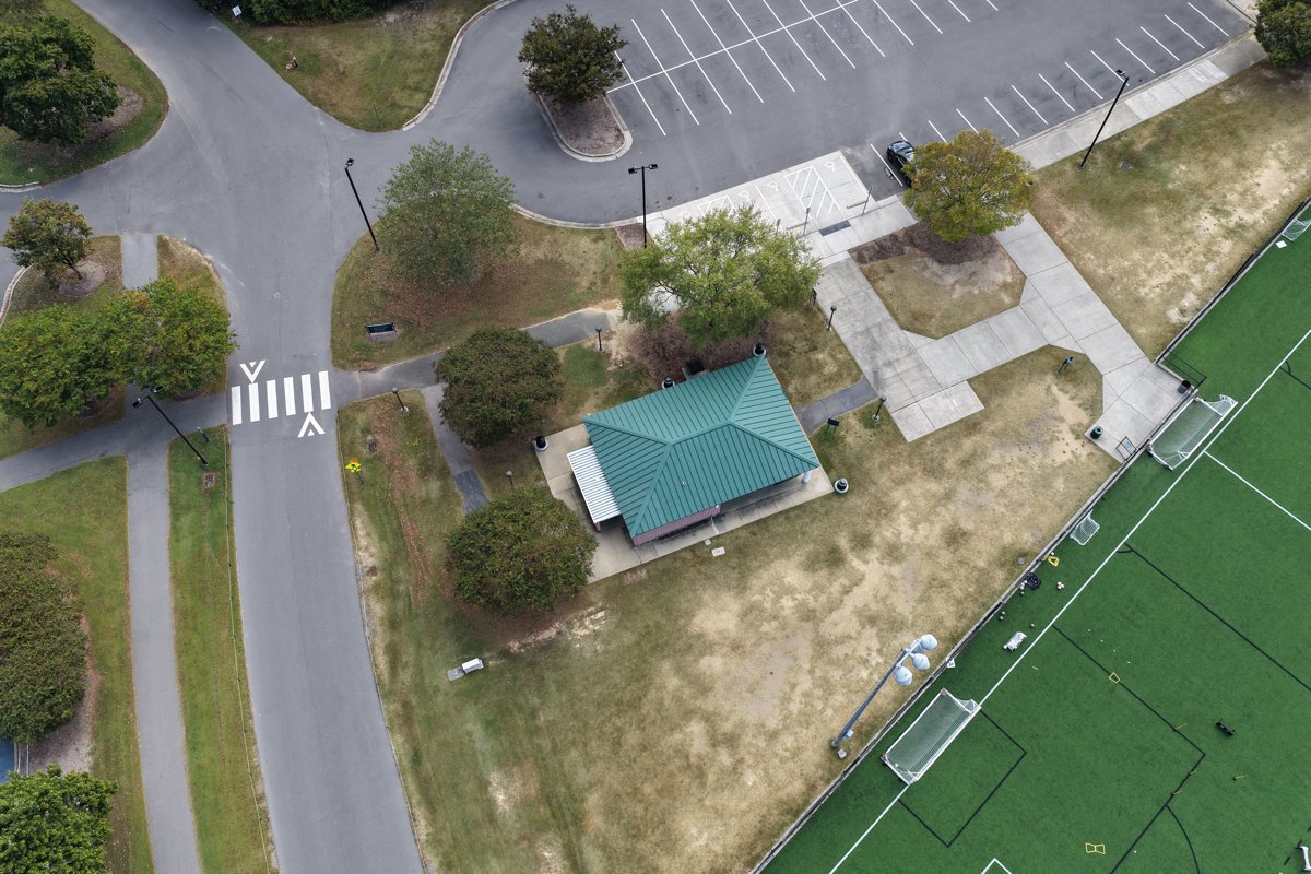 Drone 3d model of Thomas Brooks Park Soccer Fields Field 2 in thomas brooks Aerial drone 3d model in Cary, Nc, US