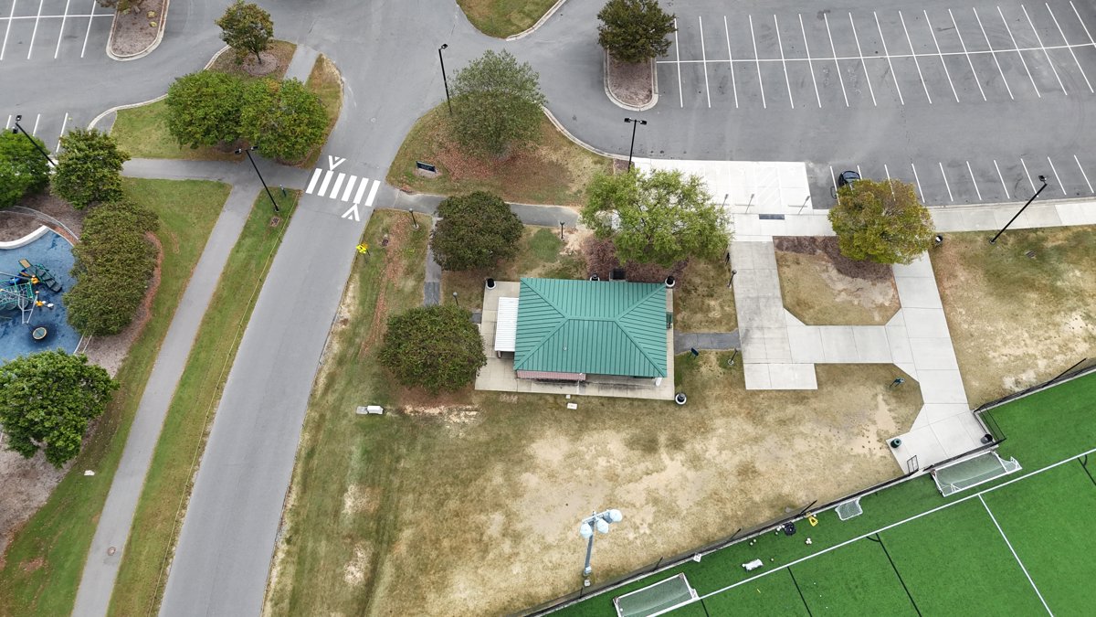 Drone 3d model of Thomas Brooks Park Soccer Fields Field 2 in thomas brooks Aerial drone 3d model in Cary, Nc, US
