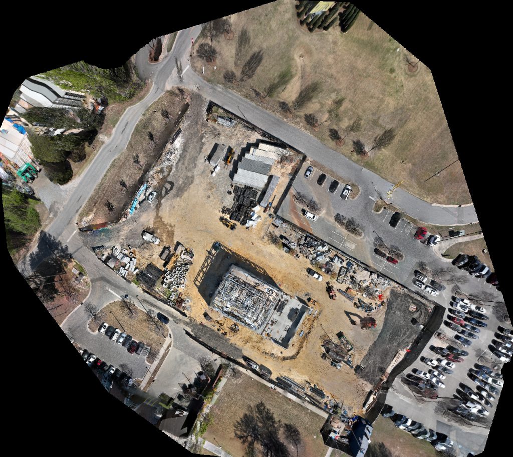 Drone map of ECU Health Sciences Campus ChargePoint Charging Station in Medical District Aerial drone map in Greenville, Nc, US