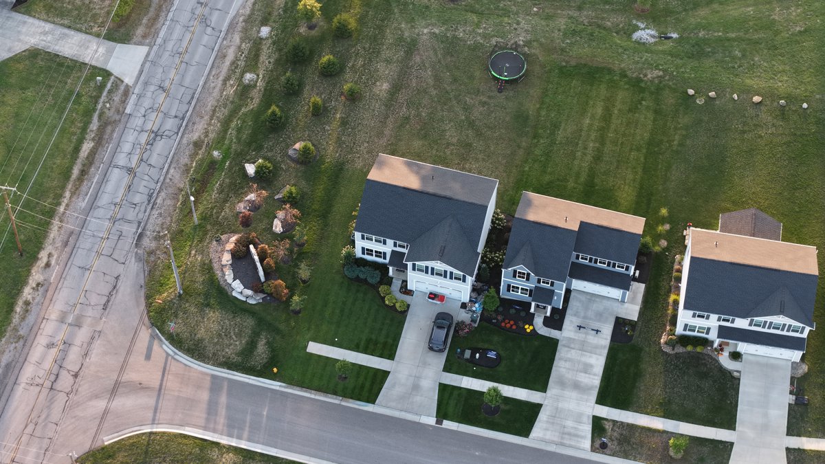 Drone 3d model of Ryan Homes at Brookside Greens 2 Story Apostolic Christian Church Nazarean in ryan homes at Aerial drone 3d model in Norton, Oh, US